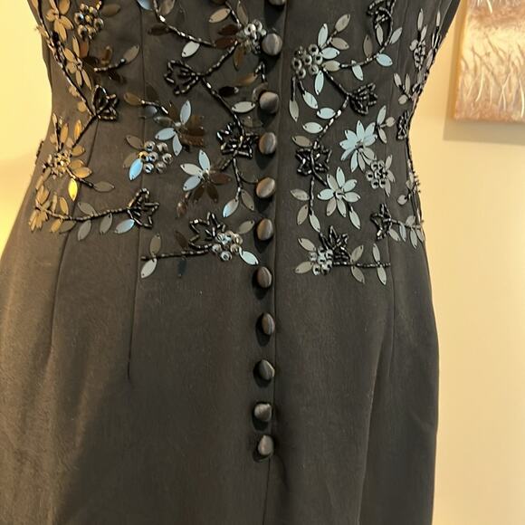 Donna‎ Morgan Sequin Cocktail Dress 8 Lined Black Tie Special Occasion Holiday - Picture 1 of 16